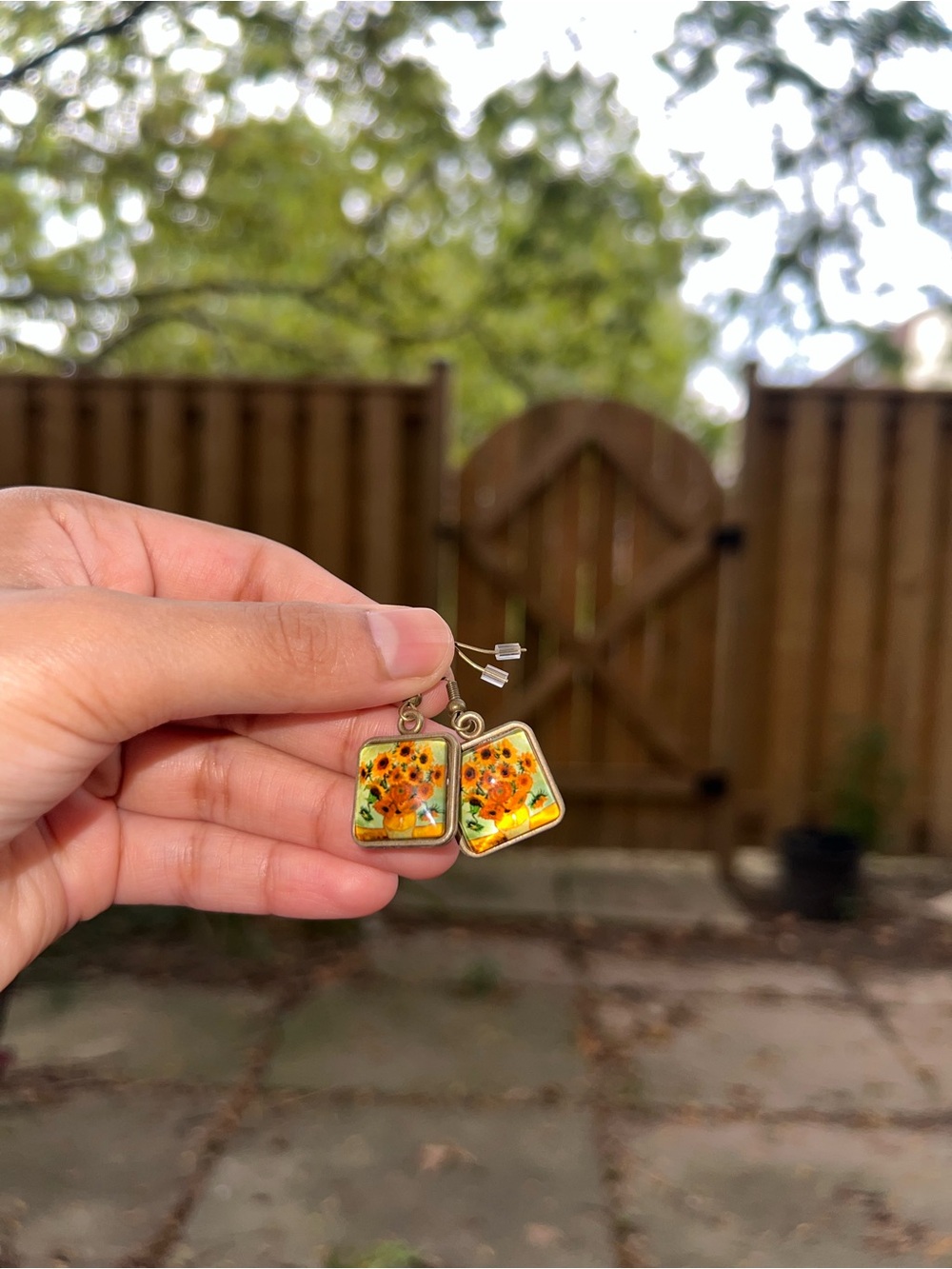 Sunflower Square Drop Earrings - Women Jewelry